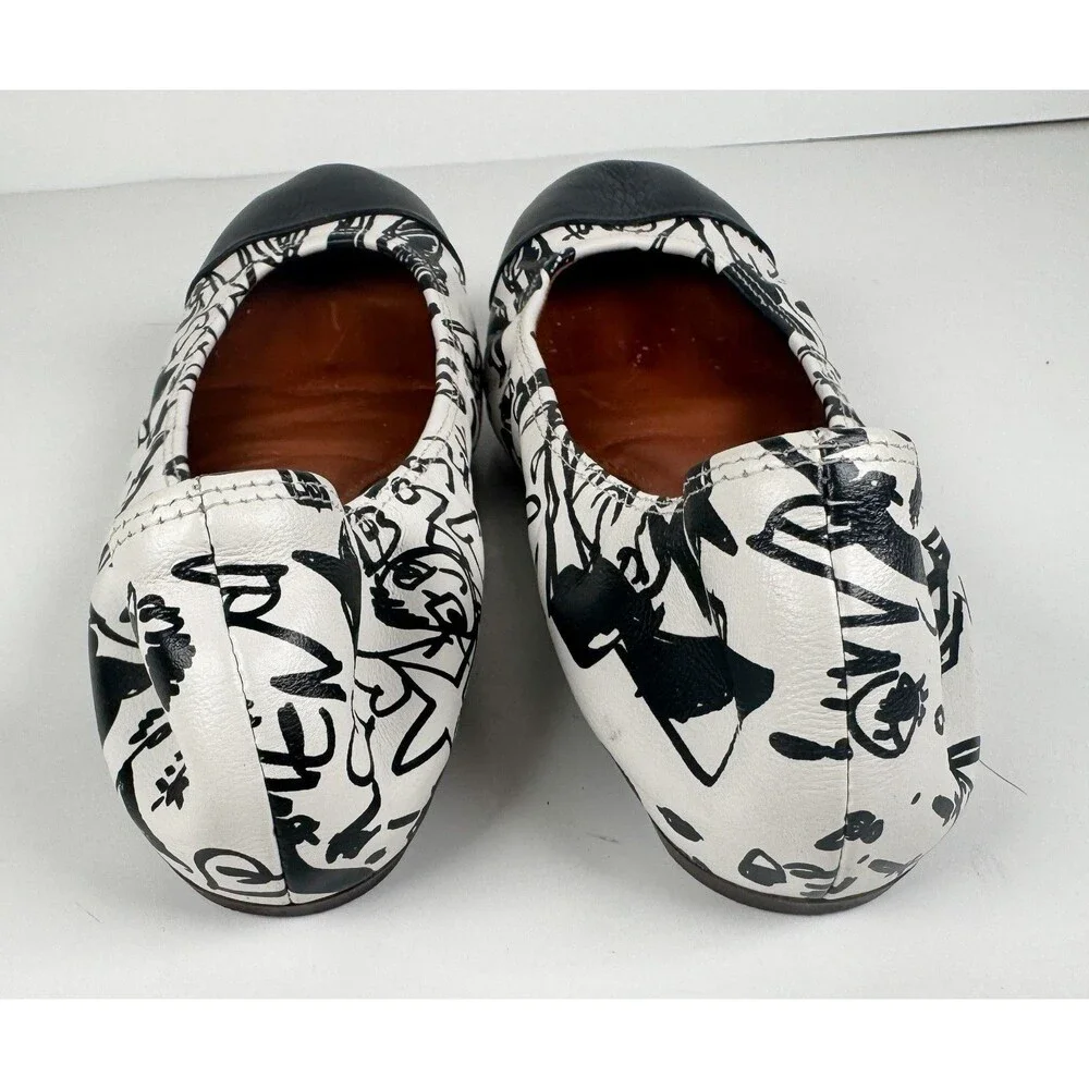 Lanvin Black & White Women's Graffiti Ballet Flat Size EU 36 US 6 Rare